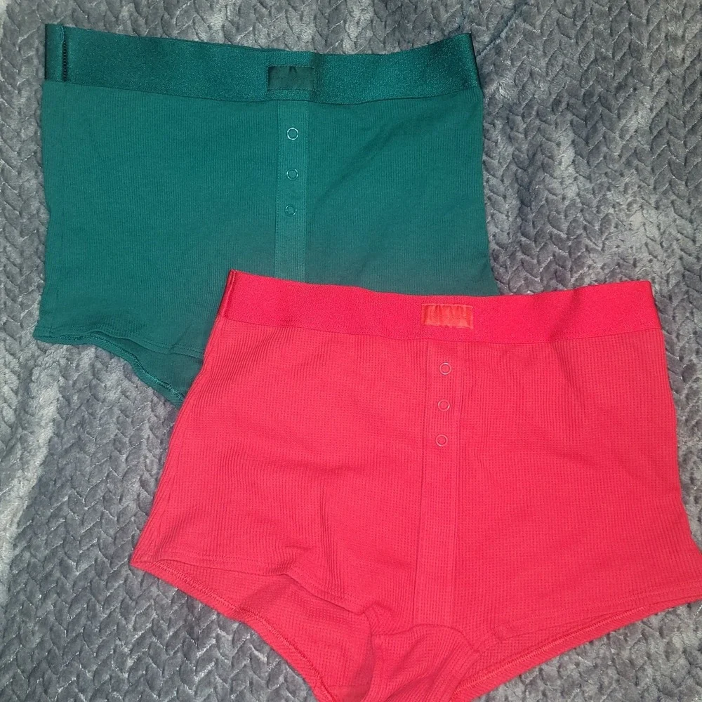 Victoria Secret Pink Boxer Shorts Lounge Sleepwear Set green red Size Small
